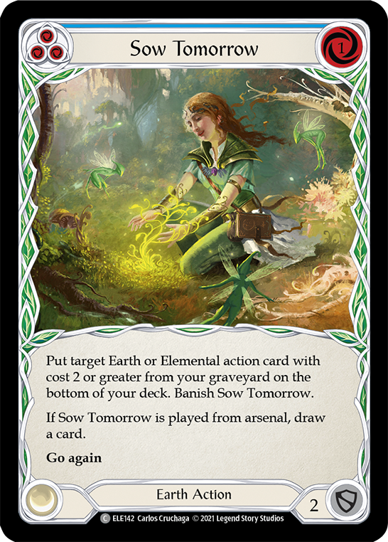 Sow Tomorrow (Blue) [ELE142] (Tales of Aria)  1st Edition Rainbow Foil | Arkham Games and Comics