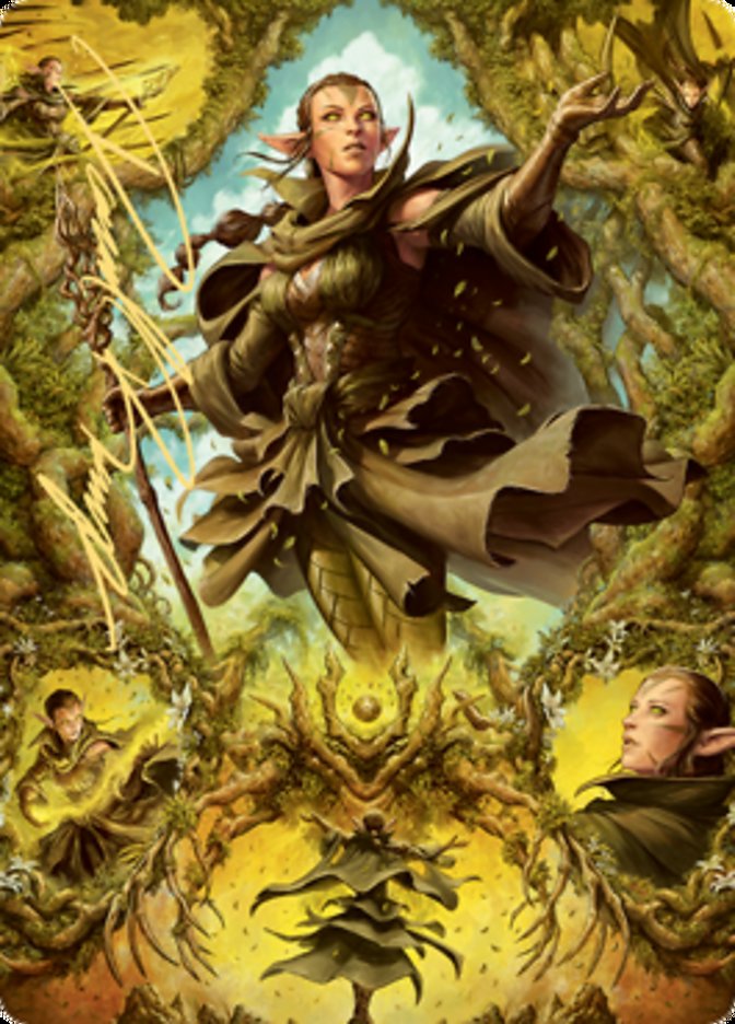 Nissa of Shadowed Boughs 2 Art Card (Gold-Stamped Signature) [Zendikar Rising Art Series] | Arkham Games and Comics