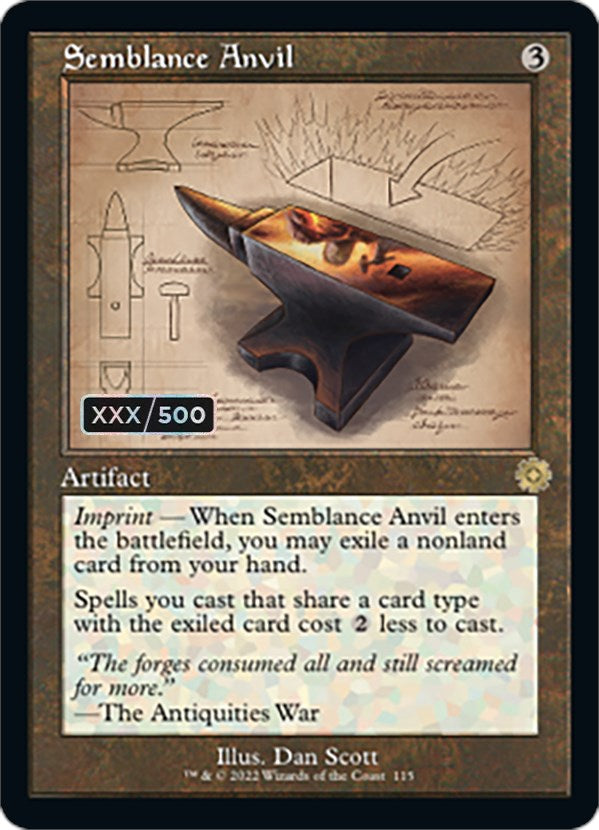 Semblance Anvil (Retro Schematic) (Serial Numbered) [The Brothers' War Retro Artifacts] | Arkham Games and Comics