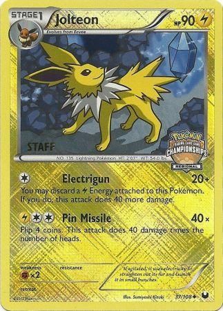 Jolteon (37/108) (Regional Championship 2013 Promo Staff) [Black & White: Dark Explorers] | Arkham Games and Comics