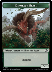 Dinosaur Beast // Dinosaur Double-Sided Token [The Lost Caverns of Ixalan Commander Tokens] | Arkham Games and Comics