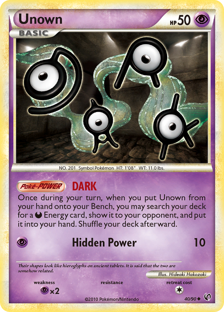 Unown (40/90) [HeartGold & SoulSilver: Undaunted] | Arkham Games and Comics