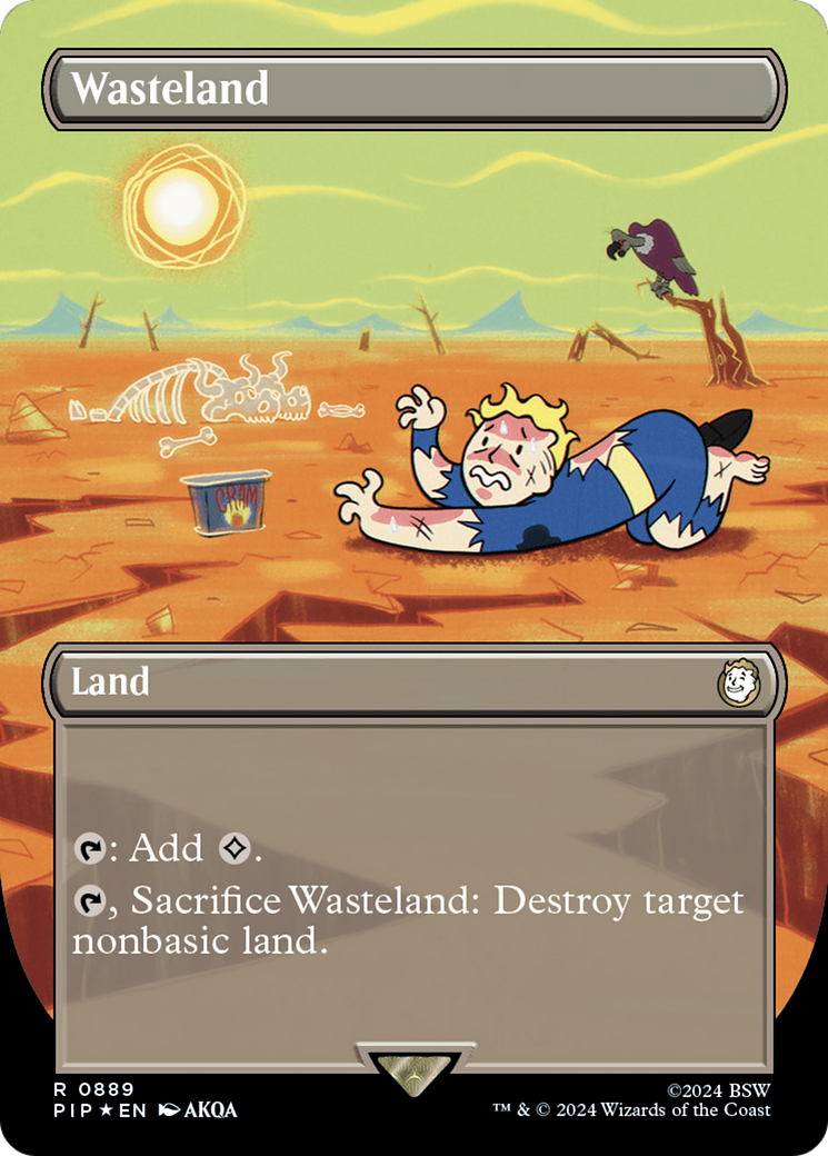 Wasteland (Borderless) (Surge Foil) [Fallout] | Arkham Games and Comics