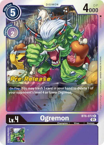 Ogremon [BT6-072] [Double Diamond Pre-Release Cards] | Arkham Games and Comics