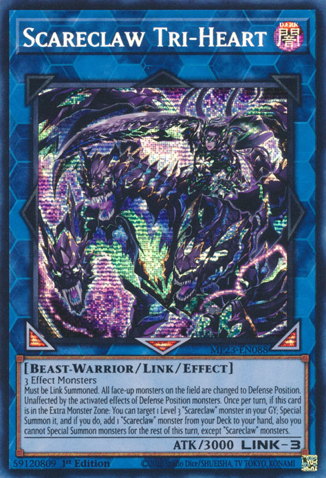 Scareclaw Tri-Heart [MP23-EN088] Prismatic Secret Rare | Arkham Games and Comics