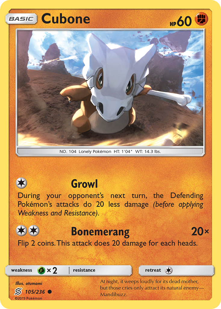 Cubone (105/236) [Sun & Moon: Unified Minds] | Arkham Games and Comics