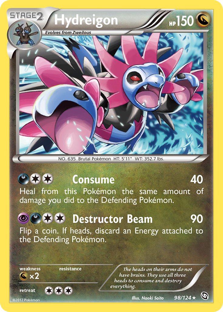 Hydreigon (98/124) (Cracked Ice Holo) (Theme Deck Exclusive) [Black & White: Dragons Exalted] | Arkham Games and Comics