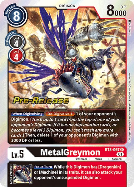 MetalGreymon [BT8-067] [New Awakening Pre-Release Cards] | Arkham Games and Comics