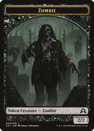 Zombie Token [Shadows over Innistrad Tokens] | Arkham Games and Comics