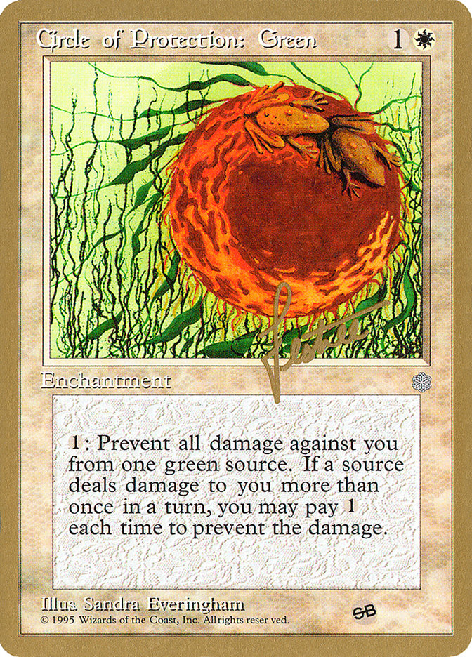 Circle of Protection: Green (Bertrand Lestree) (SB) (ICE) [Pro Tour Collector Set] | Arkham Games and Comics