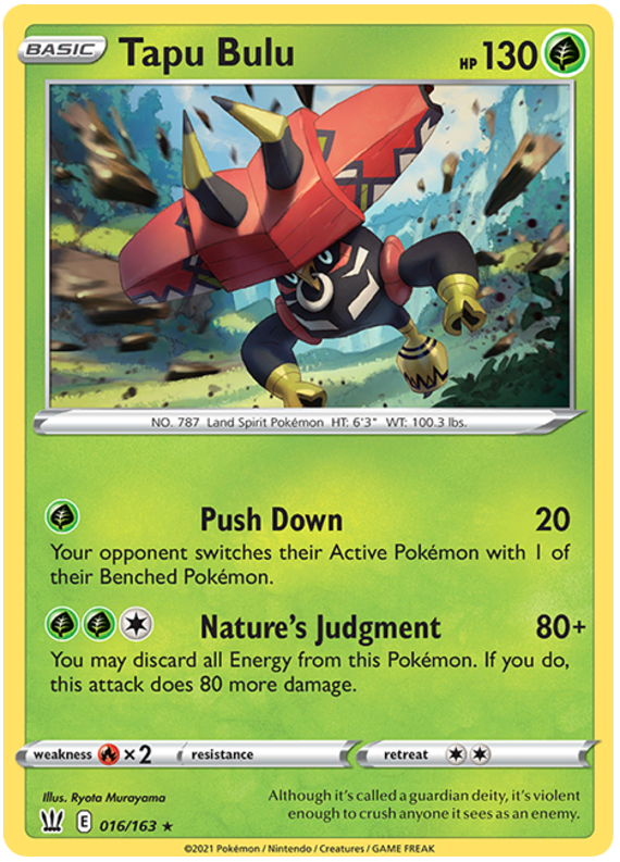 Tapu Bulu (016/163) (Theme Deck Exclusive) [Sword & Shield: Battle Styles] | Arkham Games and Comics