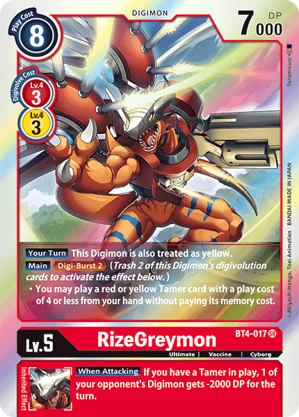 RizeGreymon [BT4-017] [Great Legend] | Arkham Games and Comics