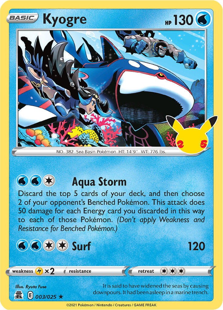 Kyogre (003/025) [Celebrations: 25th Anniversary] | Arkham Games and Comics