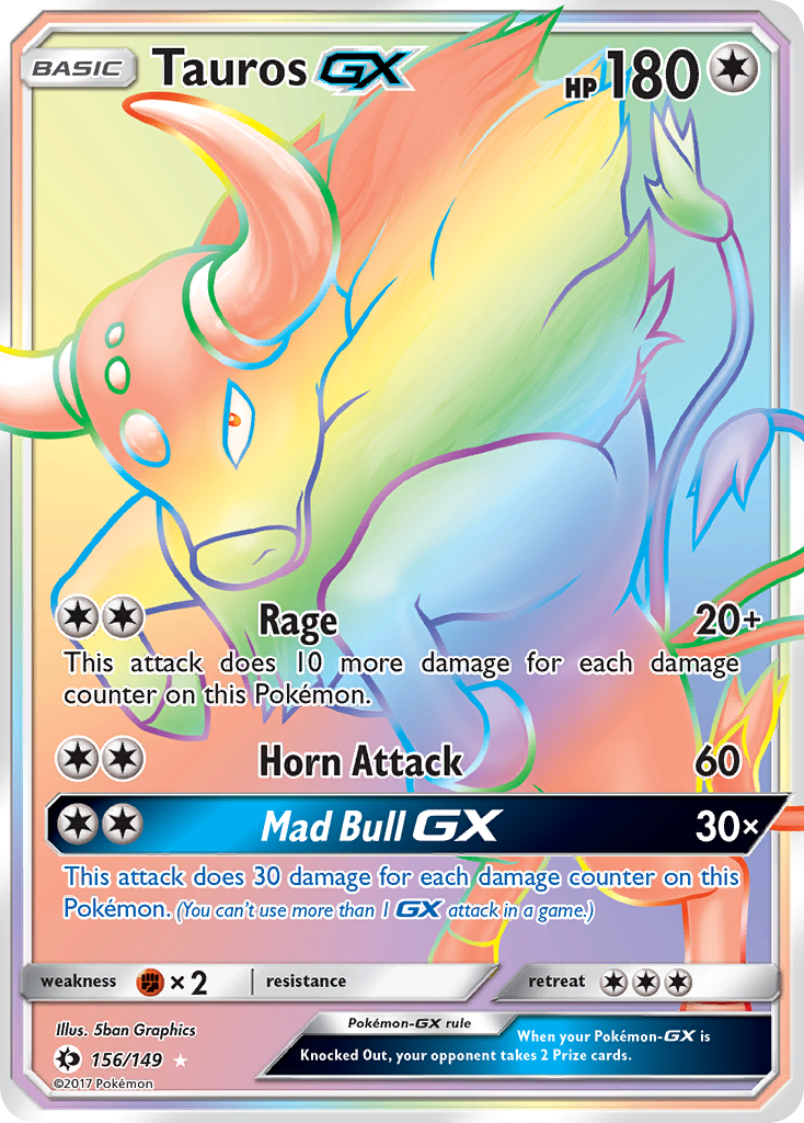 Tauros GX (156/149) [Sun & Moon: Base Set] | Arkham Games and Comics