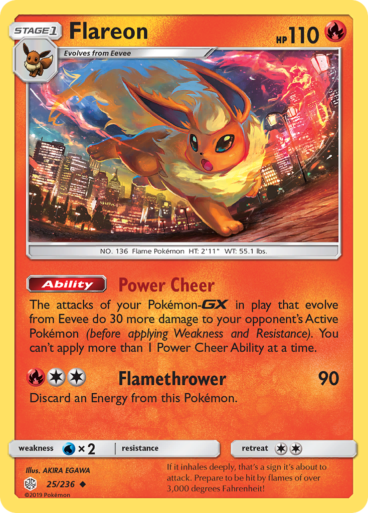 Flareon (25/236) [Sun & Moon: Cosmic Eclipse] | Arkham Games and Comics