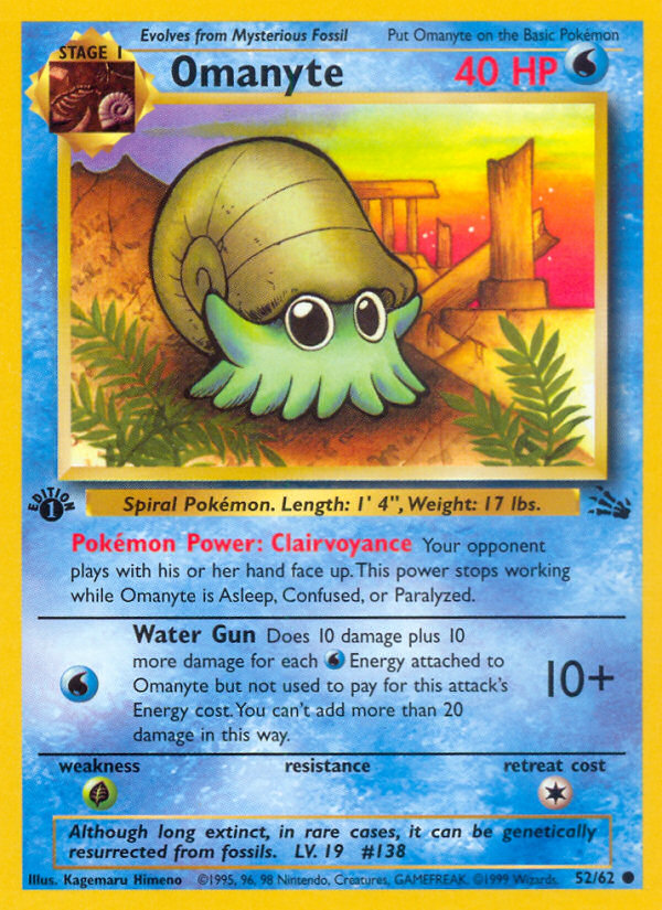 Omanyte (52/62) [Fossil 1st Edition] | Arkham Games and Comics