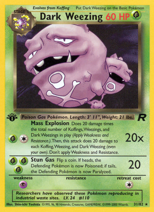 Dark Weezing (31/82) [Team Rocket 1st Edition] | Arkham Games and Comics