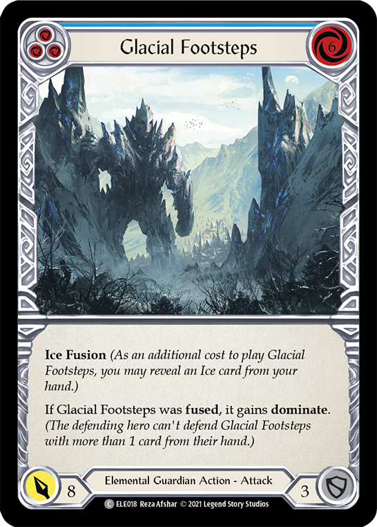 Glacial Footsteps (Blue) [ELE018] (Tales of Aria)  1st Edition Rainbow Foil | Arkham Games and Comics