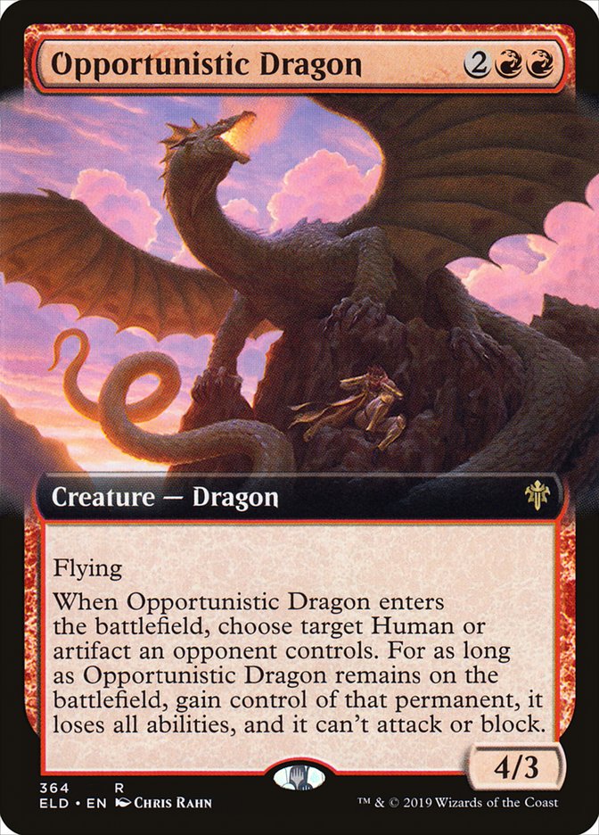 Opportunistic Dragon (Extended Art) [Throne of Eldraine] | Arkham Games and Comics