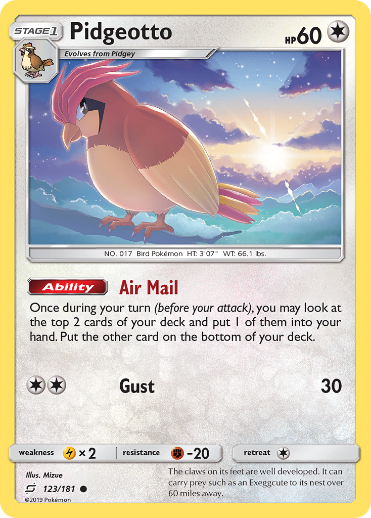 Pidgeotto (123/181) [Sun & Moon: Team Up] | Arkham Games and Comics