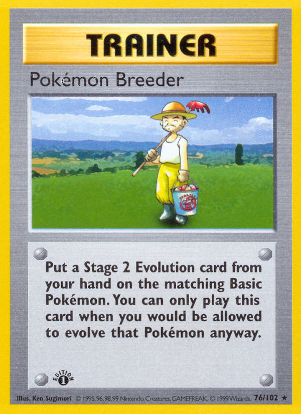 Pokemon Breeder (76/102) (Shadowless) [Base Set 1st Edition] | Arkham Games and Comics