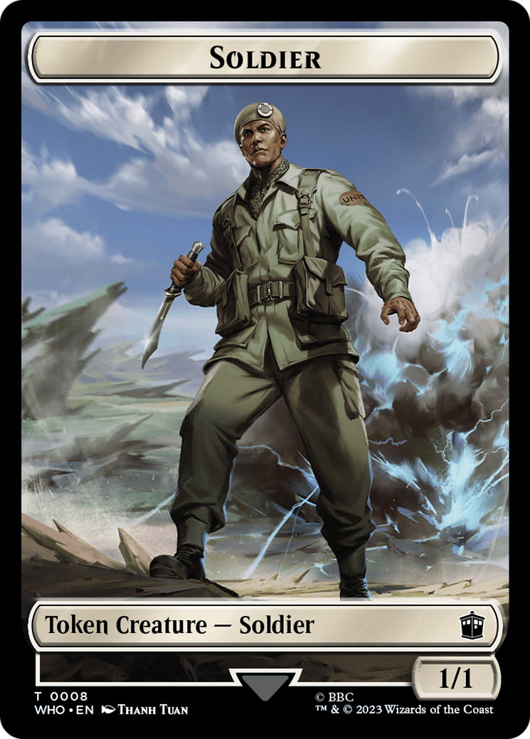 Soldier // Dinosaur Double-Sided Token [Doctor Who Tokens] | Arkham Games and Comics