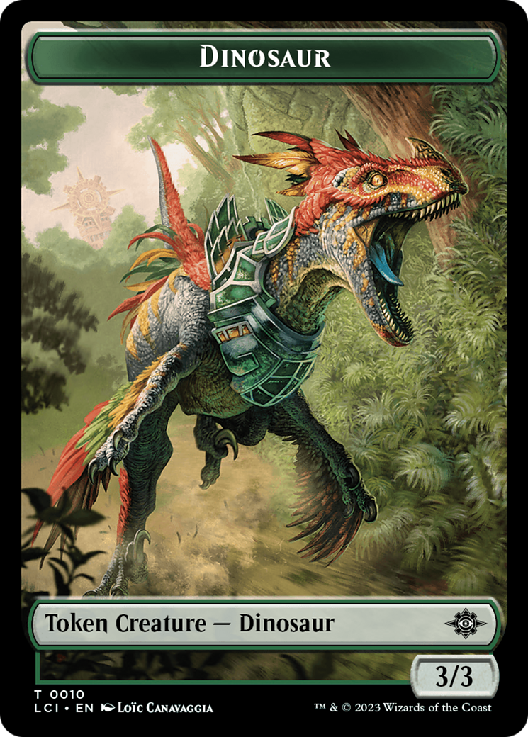 Dinosaur Token (0010) [The Lost Caverns of Ixalan Tokens] | Arkham Games and Comics