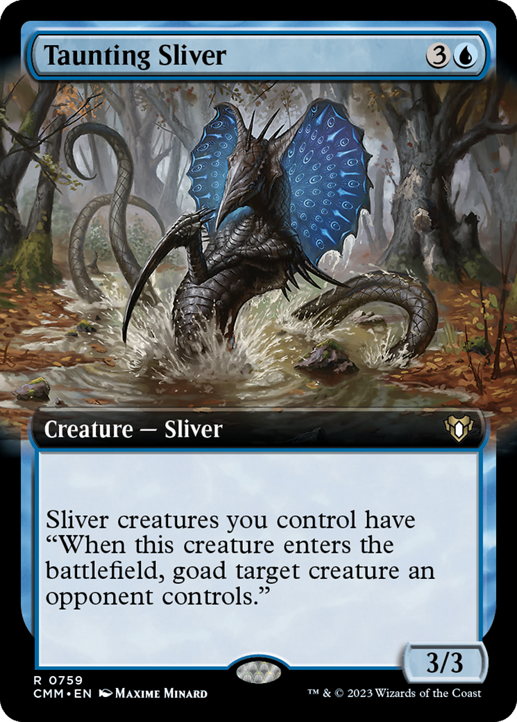 Taunting Sliver (Extended Art) [Commander Masters] | Arkham Games and Comics