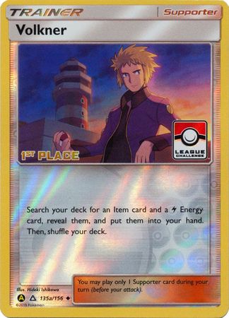 Volkner (135a/156) (League Challenge 1st Place) [Sun & Moon: Ultra Prism] | Arkham Games and Comics