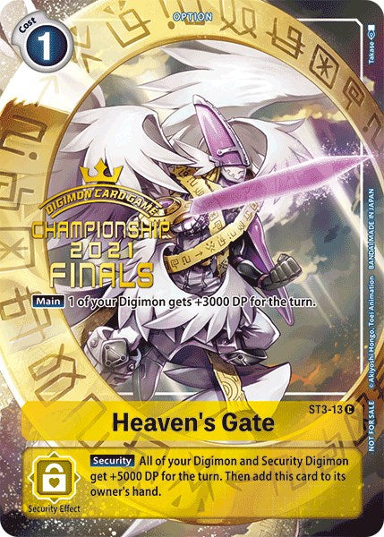 Heaven's Gate [ST3-13] (2021 Championship Finals Tamer's Evolution Pack) [Starter Deck: Heaven's Yellow Promos] | Arkham Games and Comics