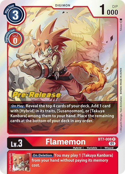 Flamemon [BT7-008] [Next Adventure Pre-Release Cards] | Arkham Games and Comics