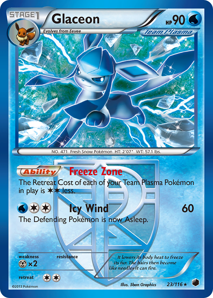 Glaceon (23/116) [Black & White: Plasma Freeze] | Arkham Games and Comics