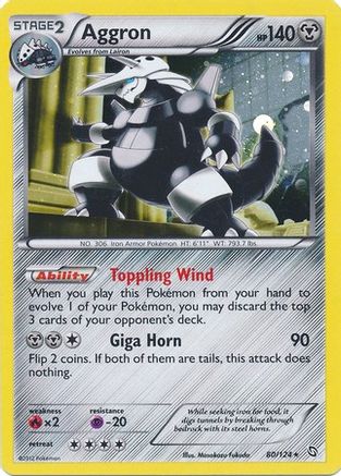 Aggron (80/124) (Cosmos Holo) [Black & White: Dragons Exalted] | Arkham Games and Comics
