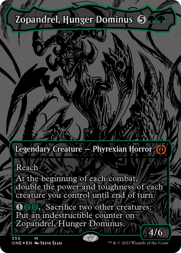 Zopandrel, Hunger Dominus (Oil Slick Raised Foil) [Phyrexia: All Will Be One] | Arkham Games and Comics