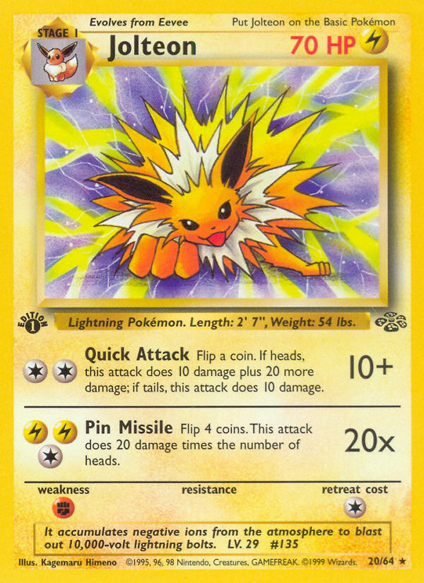 Jolteon (20/64) [Jungle 1st Edition] | Arkham Games and Comics