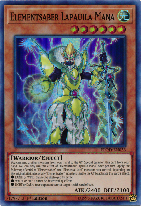 Elementsaber Lapauila Mana [FLOD-EN025] Super Rare | Arkham Games and Comics