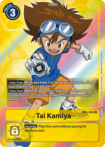 Tai Kamiya [BT4-094] (Buy-A-Box Promo) [Great Legend Promos] | Arkham Games and Comics