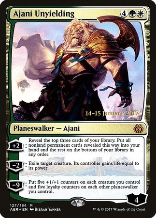 Ajani Unyielding [Aether Revolt Promos] | Arkham Games and Comics