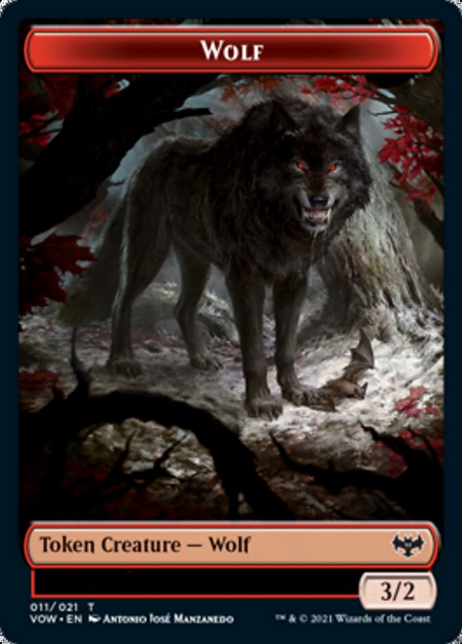 Wolf Token (011) [Innistrad: Crimson Vow Tokens] | Arkham Games and Comics