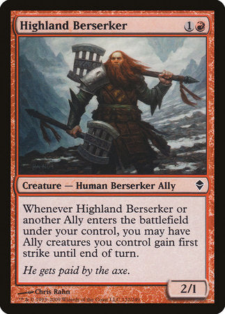 Highland Berserker [Zendikar] | Arkham Games and Comics