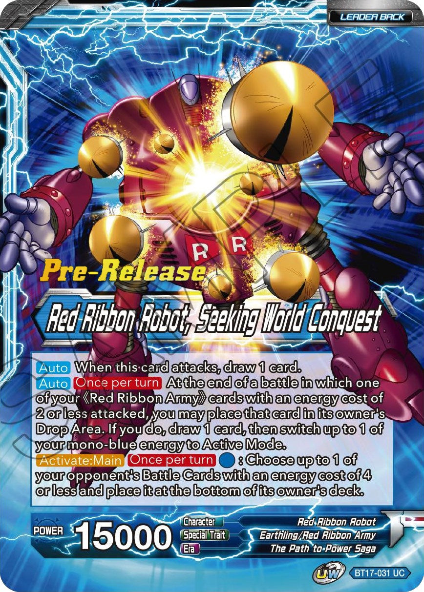 Commander Red // Red Ribbon Robot, Seeking World Conquest (BT17-031) [Ultimate Squad Prerelease Promos] | Arkham Games and Comics