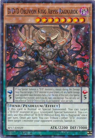 D/D/D Oblivion King Abyss Ragnarok [SP17-EN029] Starfoil Rare | Arkham Games and Comics