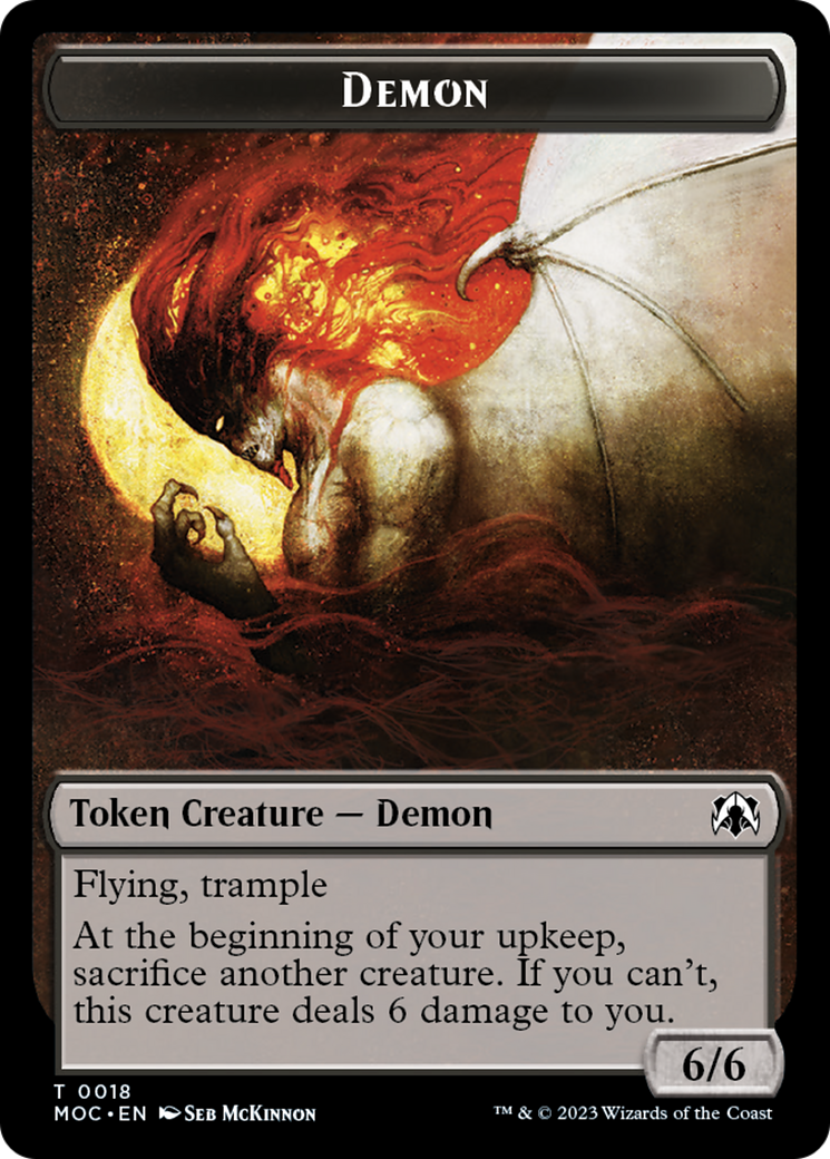 Angel (3) // Demon Double-Sided Token [March of the Machine Commander Tokens] | Arkham Games and Comics