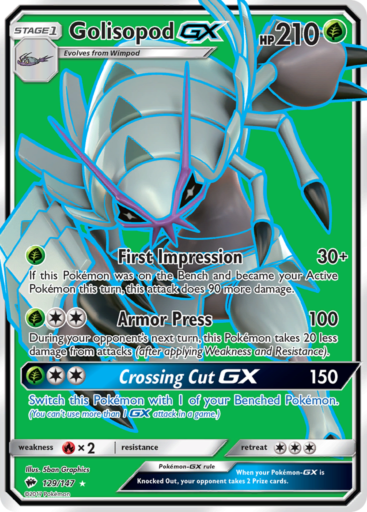 Golisopod GX (129/147) [Sun & Moon: Burning Shadows] | Arkham Games and Comics