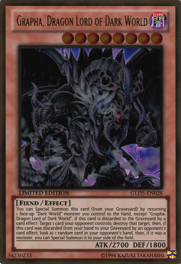 Grapha, Dragon Lord of Dark World [GLD5-EN028] Gold Rare | Arkham Games and Comics