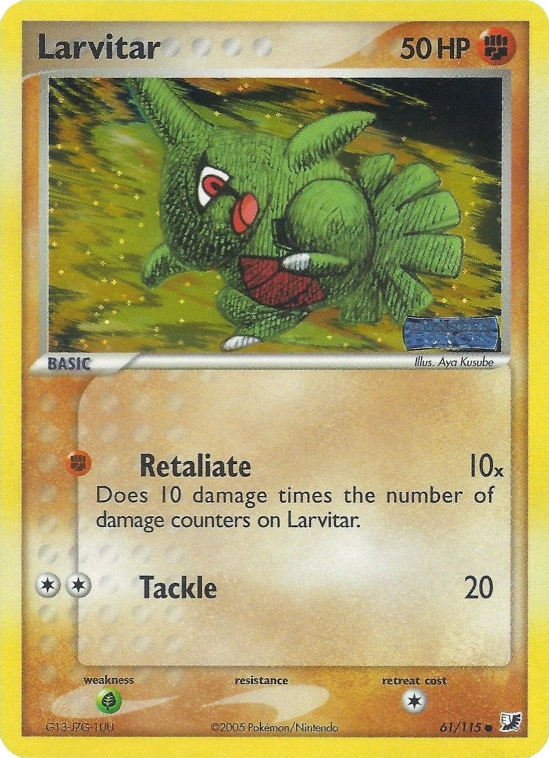 Larvitar (61/115) (Stamped) [EX: Unseen Forces] | Arkham Games and Comics