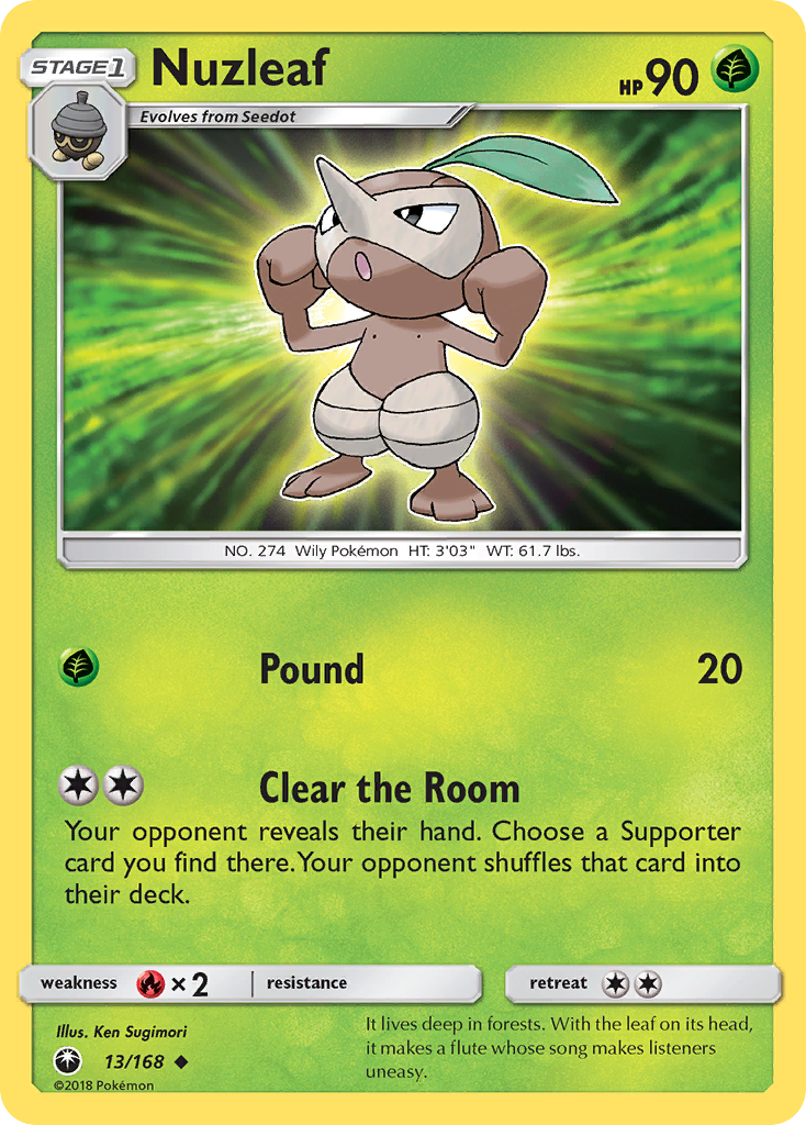 Nuzleaf (13/168) [Sun & Moon: Celestial Storm] | Arkham Games and Comics