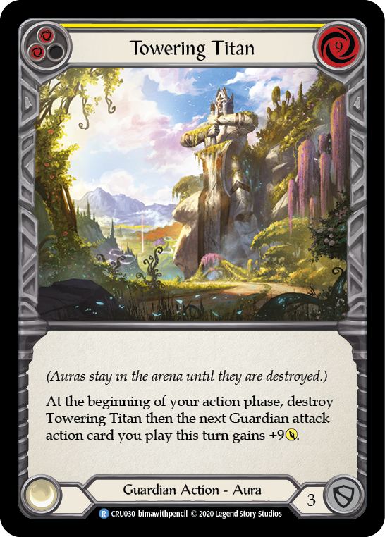 Towering Titan (Yellow) [CRU030] (Crucible of War)  1st Edition Rainbow Foil | Arkham Games and Comics