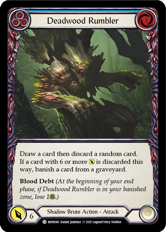 Deadwood Rumbler (Blue) [MON140-RF] (Monarch)  1st Edition Rainbow Foil | Arkham Games and Comics