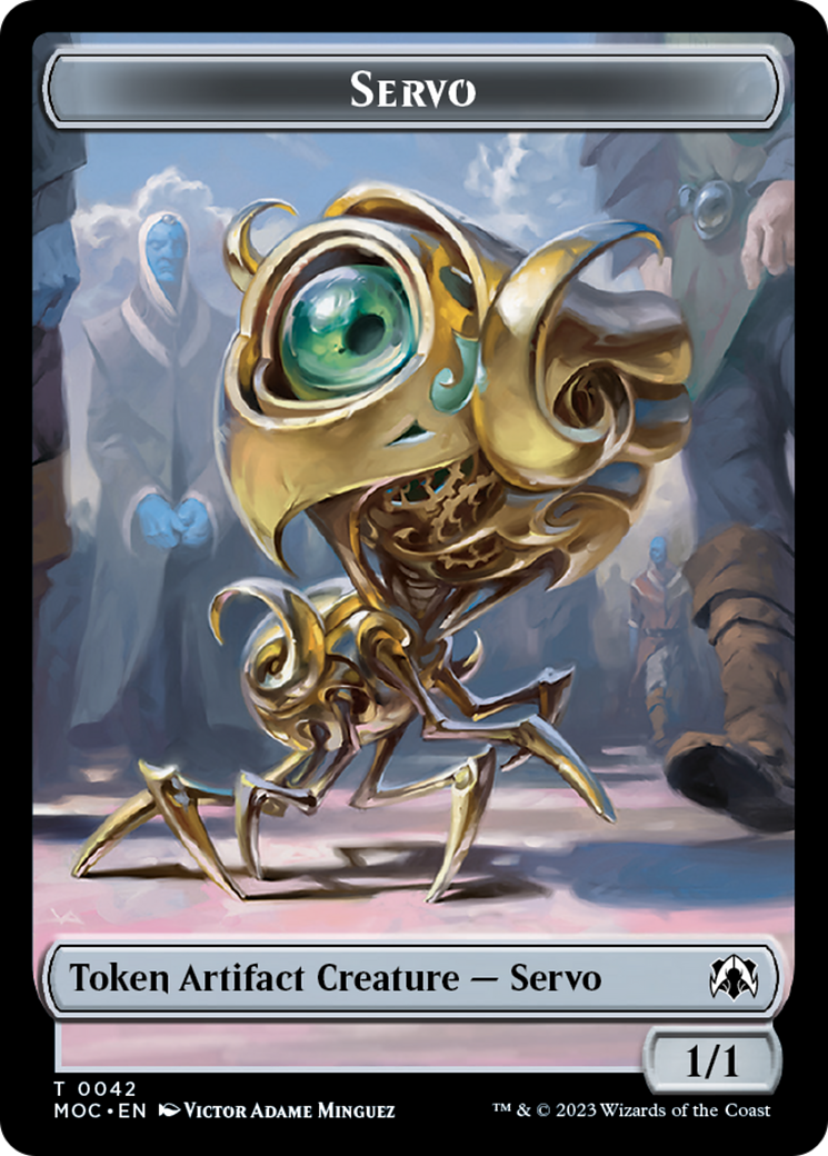 Feather // Servo Double-Sided Token [March of the Machine Commander Tokens] | Arkham Games and Comics